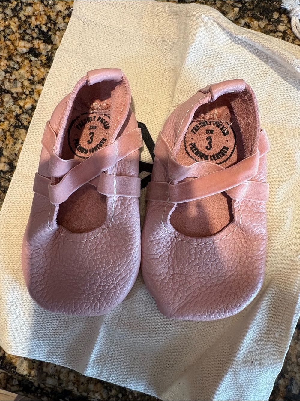 Freshly Picked Pink Leather Mary Jane Baby Shoes